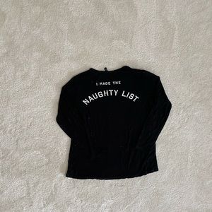 M//C Naughty List Black Long Sleeve Tee